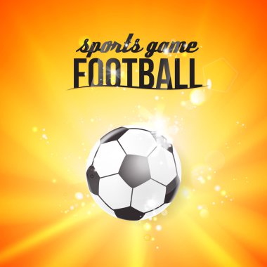 turuncu bir arka plan üzerinde parlayan futbol topu