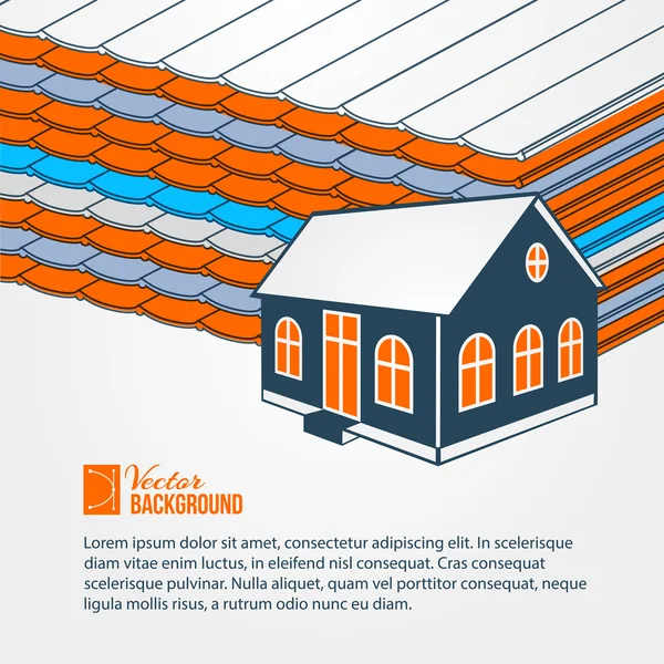 Приват над черепичной крышей . — стоковый вектор
