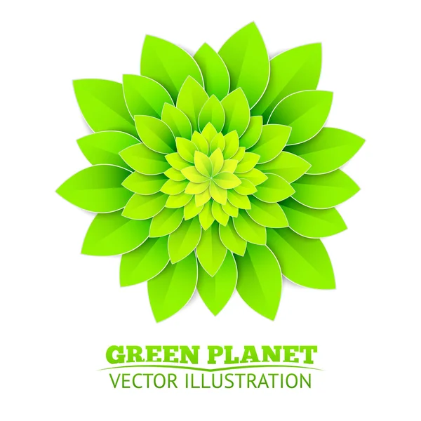 Achtergrond met groene bloem. — Stockvector