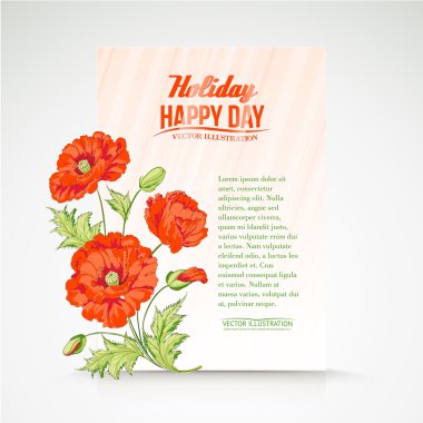 poppies, çiçekli çerçeve.