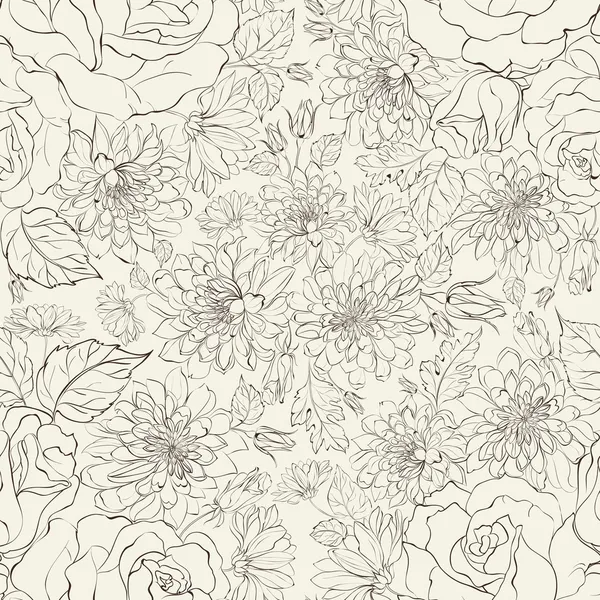 菊の花からのシームレスなパターン — ストックベクタ