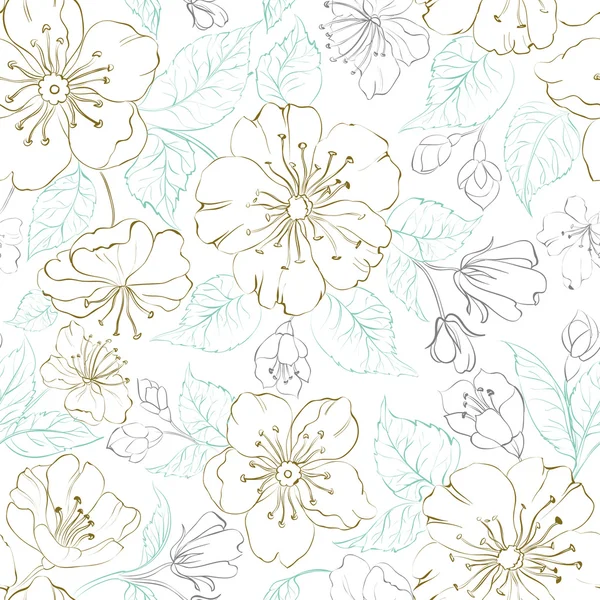 Motif sans couture dispersion de sakura de printemps — Image vectorielle