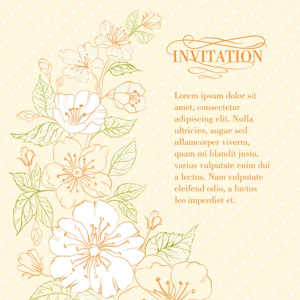 Flores de sakura de color sobre sepia . — Archivo Imágenes Vectoriales