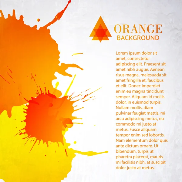 Fondo naranja con salpicaduras — Archivo Imágenes Vectoriales