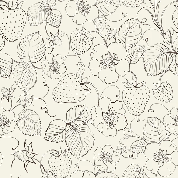 Strawberries seamless pattern. — Stock Vector