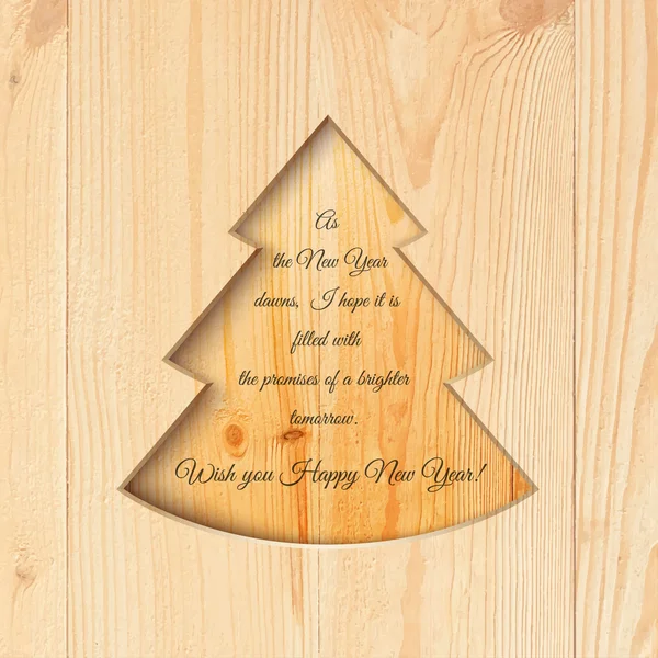 从木头雕刻的圣诞树 — 图库矢量图片