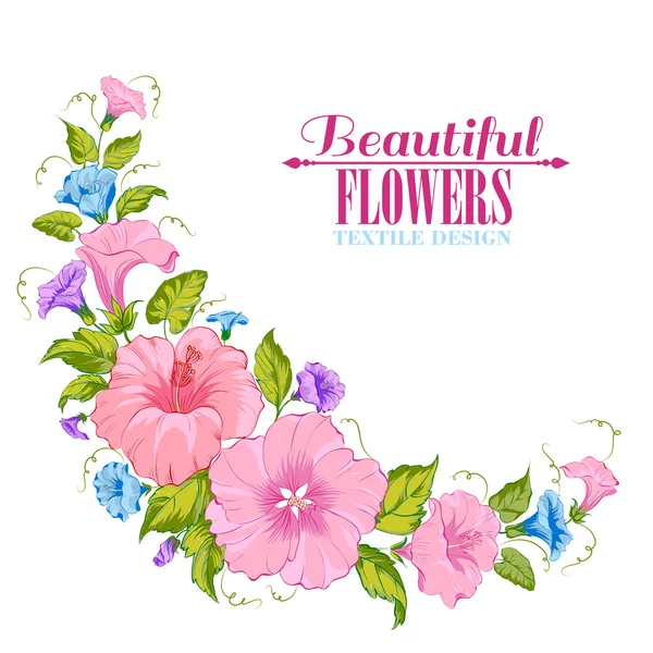 Farbgirlande aus Blumen — Stockvektor