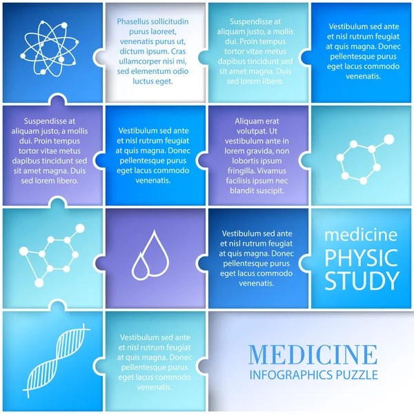 Diseño infográfico de medicina plana . — Vector de stock