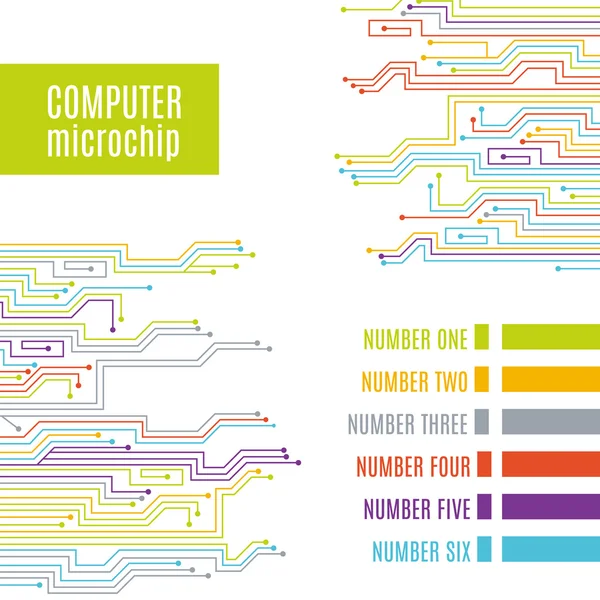 Bunter Mikrochip-Hintergrund. — Stockvektor