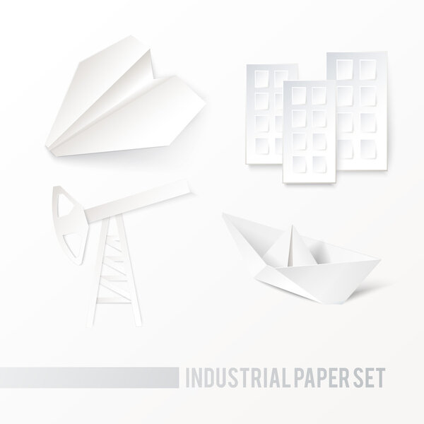 Origamipaper icons on white background.