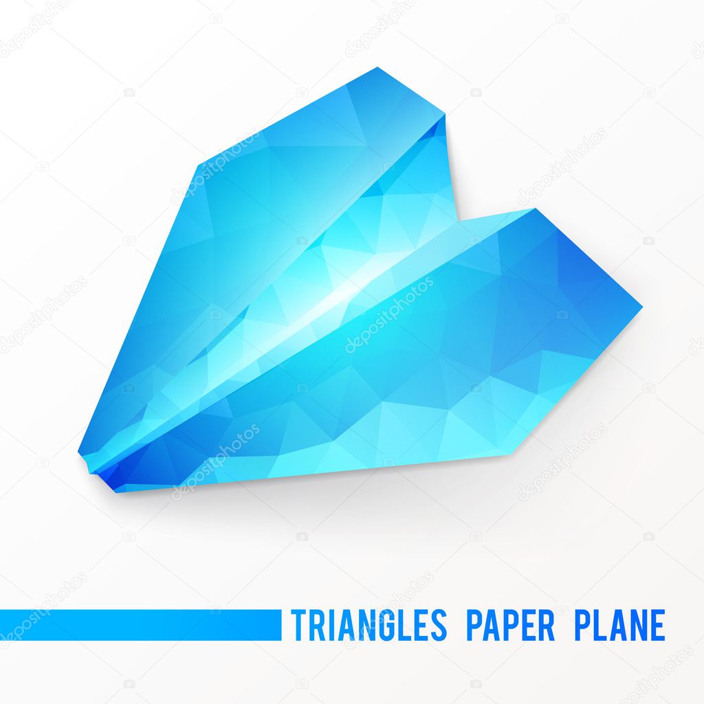 Isolated paper plane on white background.