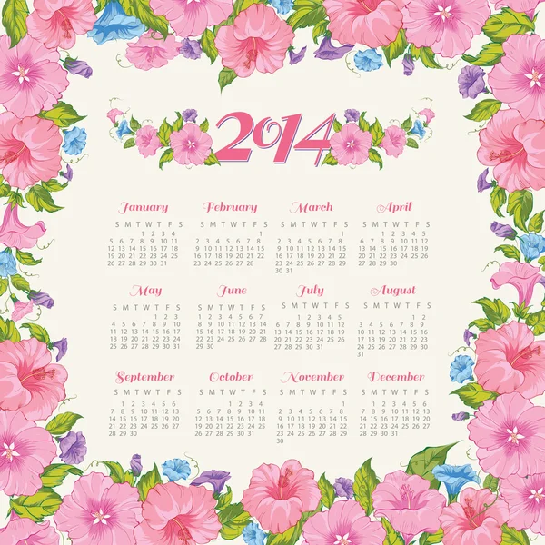 Calendario dell'anno . — Vettoriale Stock