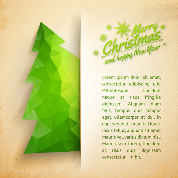 Árbol de Navidad sobre un fondo de papel — Archivo Imágenes Vectoriales