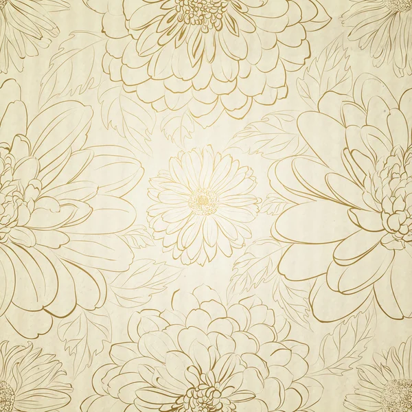 Crisantemo floral sin costura — Archivo Imágenes Vectoriales
