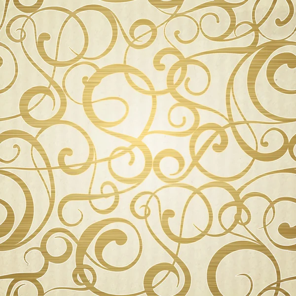 Gouden abstract patroon op sepia achtergrond. — Stockvector