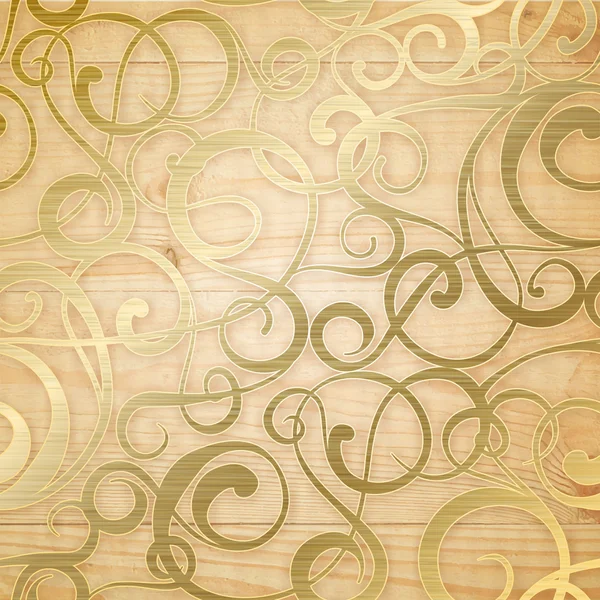 Gouden abstract patroon op biege achtergrond. — Stok Vektör