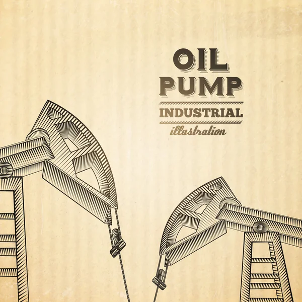 Oil pump jack. — Stock Vector