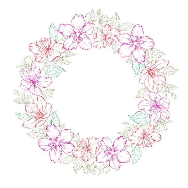 Floral στεφάνι - σχέδιο γαμήλιων — Διανυσματικό Αρχείο