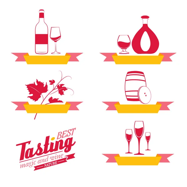 Labels set of drinks for restaurant and cafe. — Stock Vector