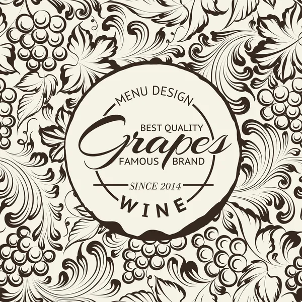 Diseño de la carta de vinos en pizarra. Ilustración vectorial — Vector de stock
