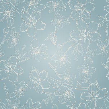 Cherry blossom seamless pattern. clipart