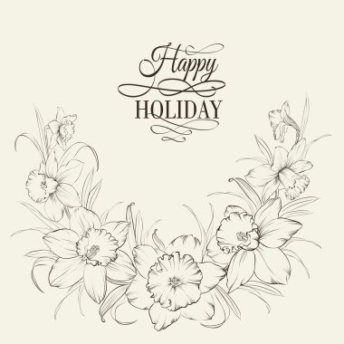 Beyaz arka plan üzerinde izole bağlı nergis çiçekleri