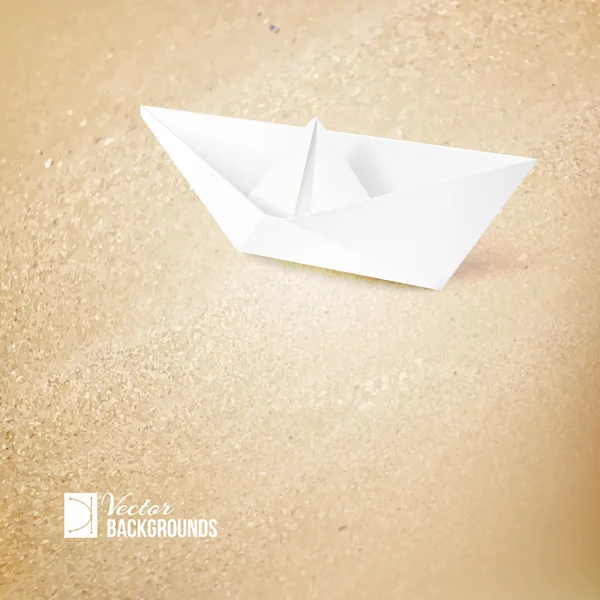 Rekreační plavba ilustrace s lodí a písmo textu. — Stockový vektor