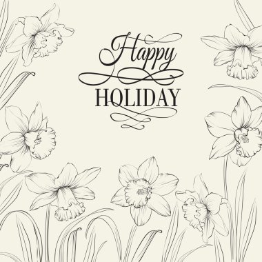 Download Card With Daffodils Free Vector Eps Cdr Ai Svg Vector Illustration Graphic Art