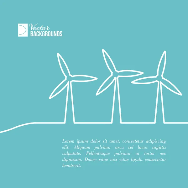 Turbines éoliennes produisant de l'électricité . — Image vectorielle