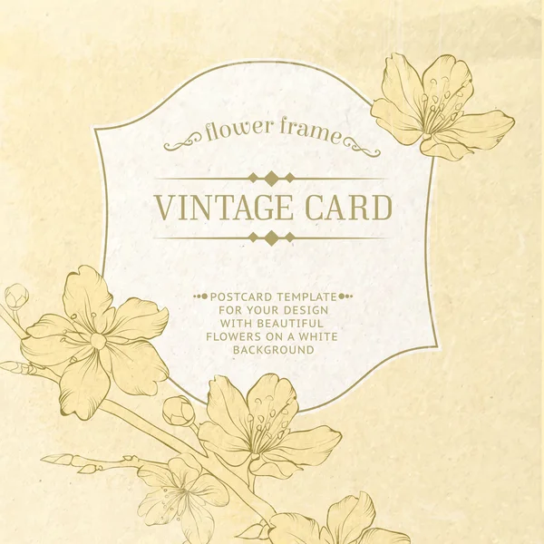 Tarjeta con rosas de primavera en estilo vintage — Archivo Imágenes Vectoriales
