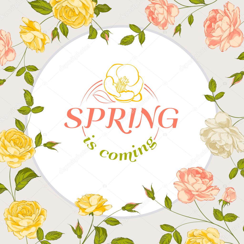 Spring background with text.