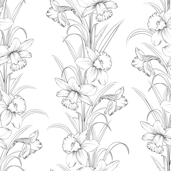 Spring flowers fabric seamless pattern — Stock Vector