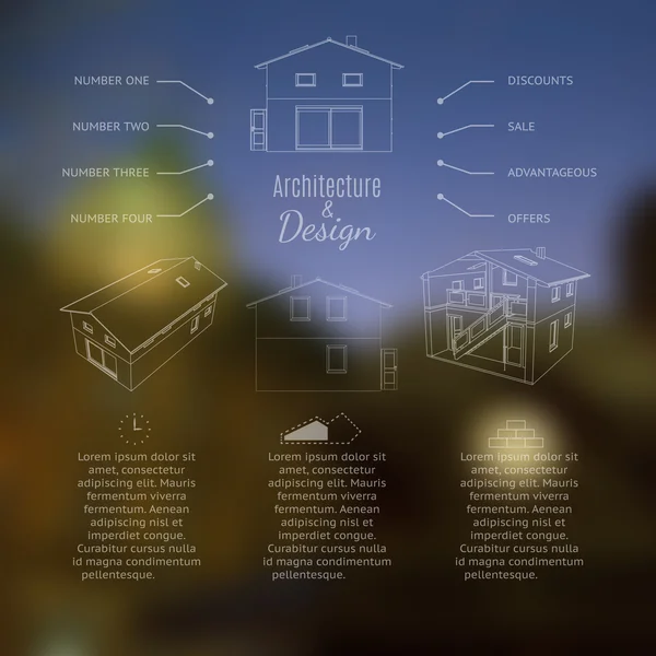 Letras de arquitectura y diseño. Diseño de la casa Abstracr . — Archivo Imágenes Vectoriales