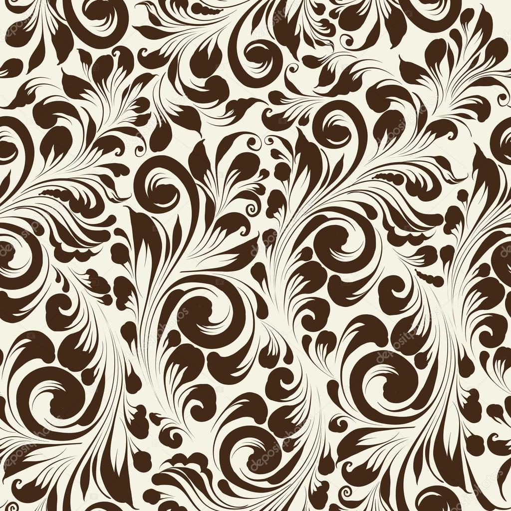 Khohloma style seamless floral pattern.