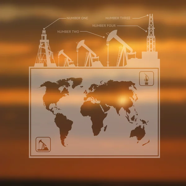 Карта нефтяного насоса — стоковый вектор