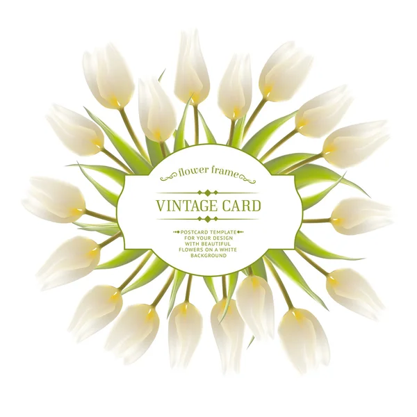 Tavaszi virágok csokor vintage kártya. — Stock Vector