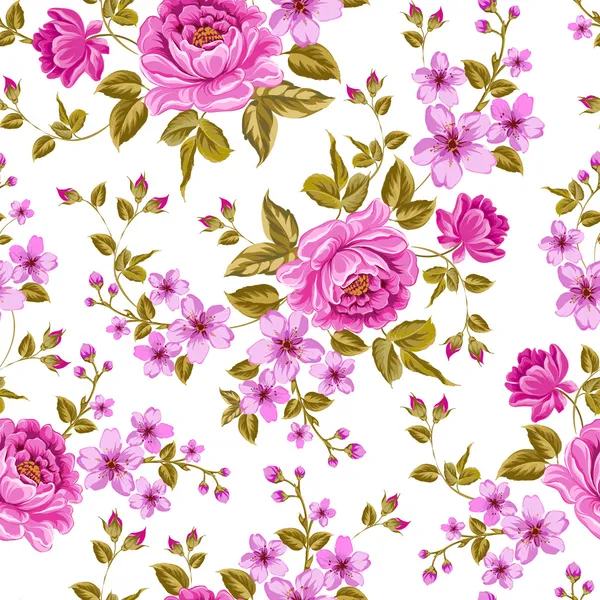 Modèle de pivoine de couleur luxueuse . — Image vectorielle