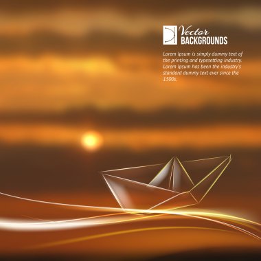 Kağıt gemi origami.