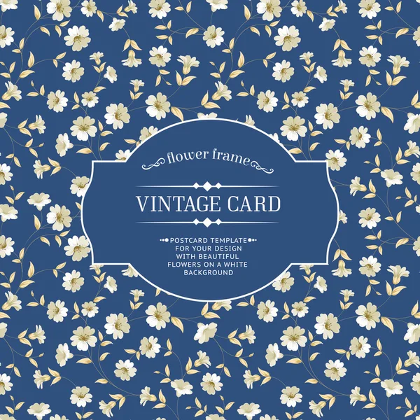 Cartão floral vintage — Vetor de Stock