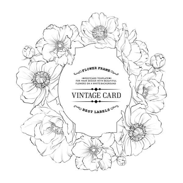 Cartão floral vintage . — Vetor de Stock