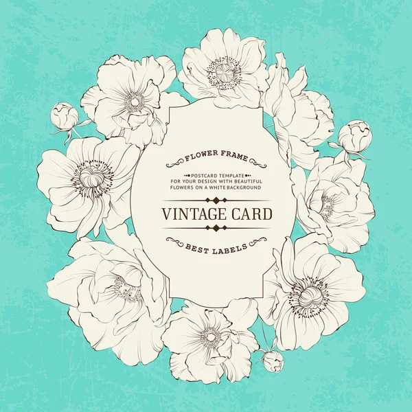 Poppies vintage card. — 图库矢量图片