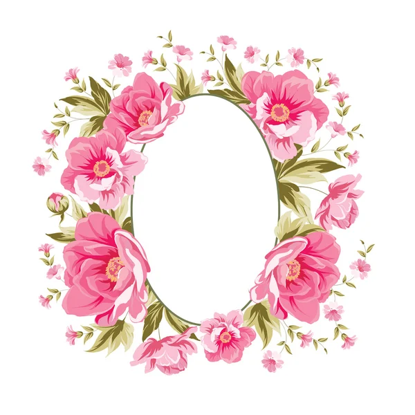 Cadre de pivoine élégant . — Image vectorielle