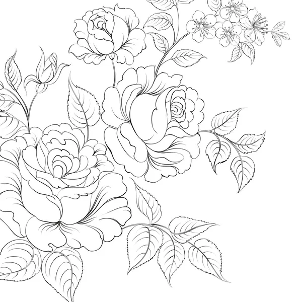 Bouquet de roses — Image vectorielle