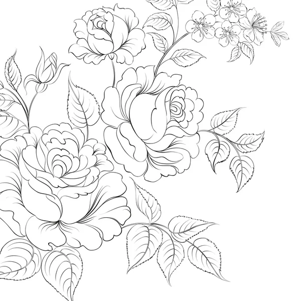 Ramo de rosas — Vector de stock