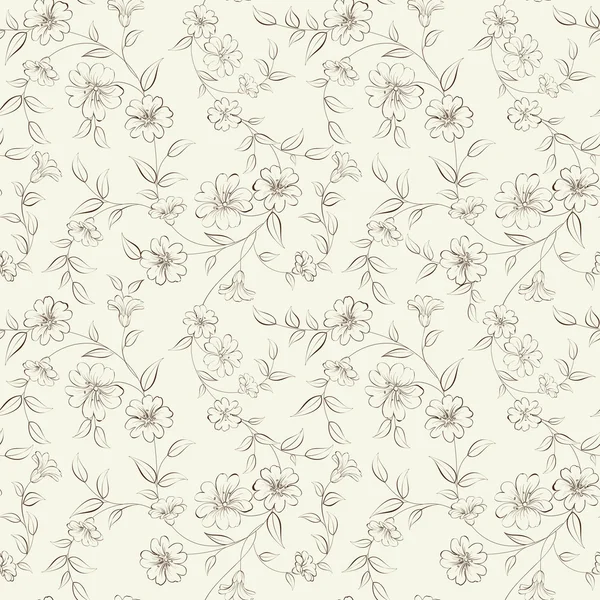 Élégant tissu monochrome fleurs . — Image vectorielle