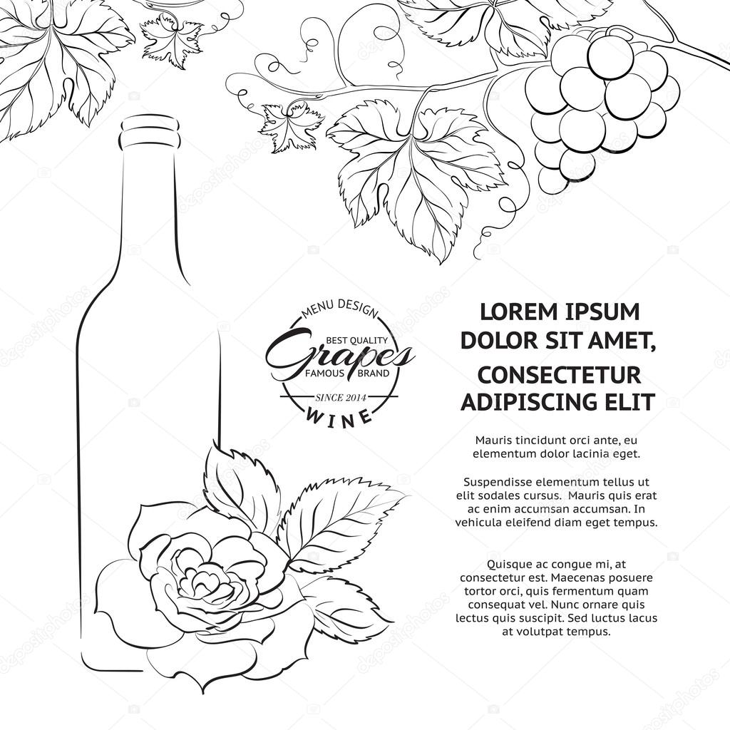 Hand drawn wine label