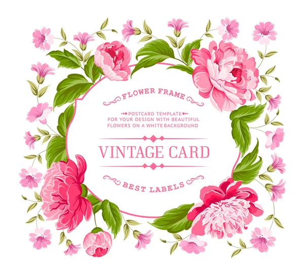 Carte florale vintage . — Image vectorielle