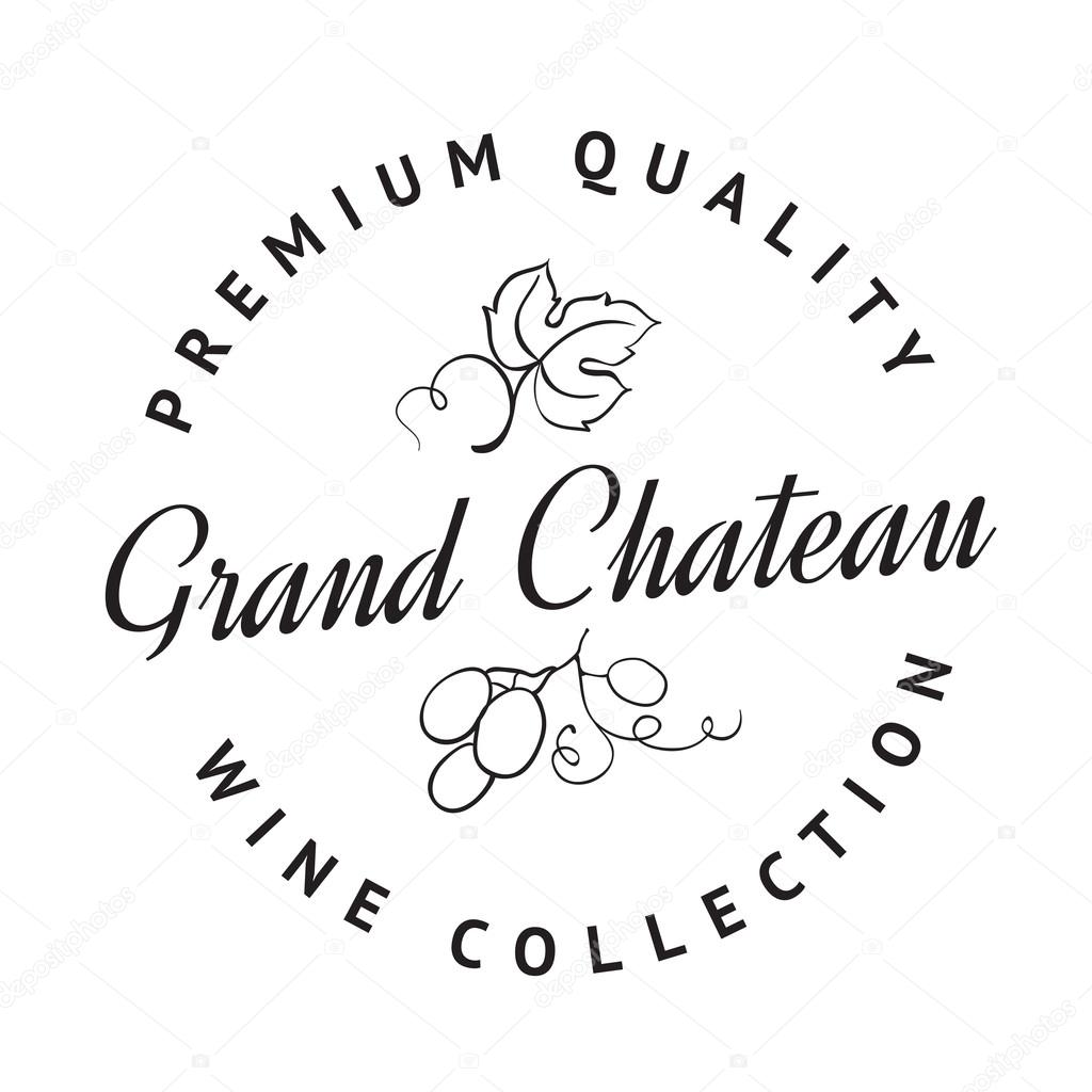 Logo of the famous winery chateau collection. Vector illustration.