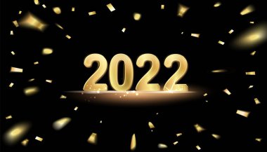 Altın kıvılcımlar saçan bir Noel. Vektör çizimi. Mutlu yıllar tebrik kartı..