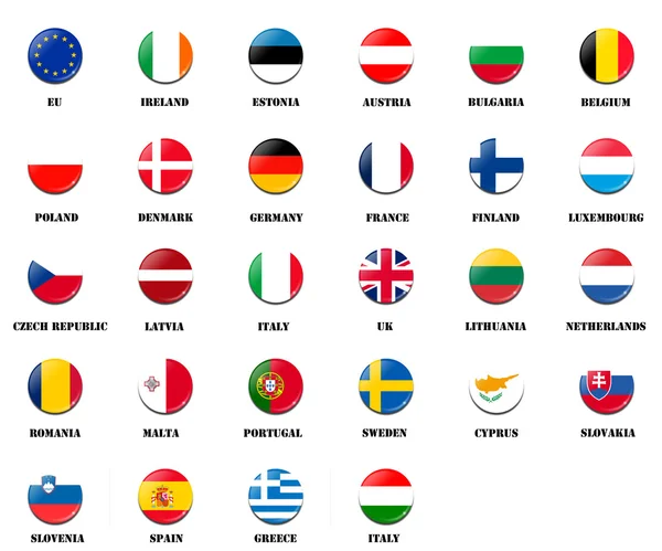 Bandera nacional de los miembros de la UE — Foto de Stock